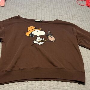 Aeropostale Brown Snoopy Sweatshirt